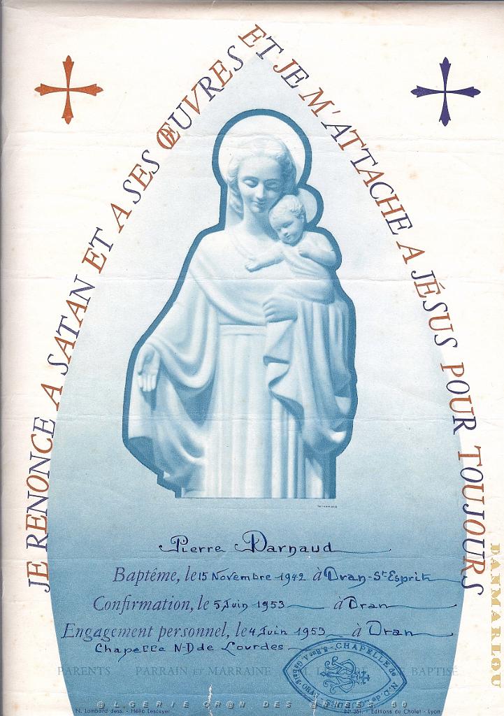 COMMUNIONS ORAN CHAPELLE N.D. DE LOURDES 1953-Darnaud Pierre-2.jpg